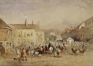 Cox David Prints: The Market Place, Faringdon, c1830s. Creator: David Cox the Elder