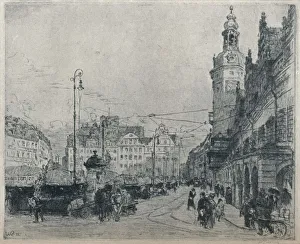 Leipzig Prints: Market Place, Leipzig, c1913. Artist: Walter Zeising