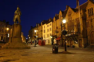 Durham Prints: Market place at night, Durham