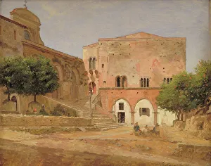 Jorgen Pedersen Roed Prints: The Market Place in Piperno, 1838. Creator: Jorgen Pedersen Roed