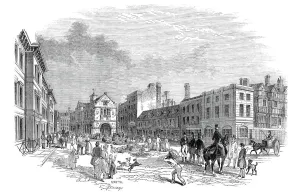 Shrewsbury Collection: The market-place, Shrewsbury, 1845. Creator: Smyth