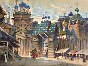 Market Place. Stage design for the opera Prince Igor by A. Borodin. Artist: Veshchilov Market Place. Stage design for the opera Prince Igor by A. Borodin. Artist: Veshchilov