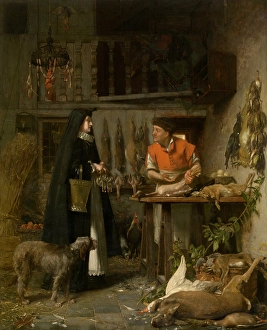 Market Scene in the 17th Century, 1886. Creator: Florent Willems