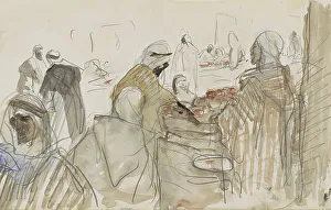 Moroccan Prints: Market scene, 1923. Creator: Marius Bauer