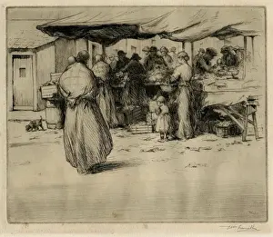 Locals Prints: Market Scene, c1890-1940. Creator: William Smith