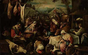 Il Bassano Prints: Market scene. Creator: Circle of Jacopo Bassano il vecchio
