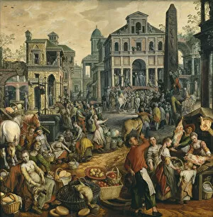 Christ Carrying The Cross Gallery: Market Scene with Ecce Homo, 1565