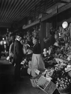 Interiors Prints: Market scene, New Orleans, between 1920 and 1926. Creator: Arnold Genthe