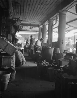 Interiors Prints: Market scene, New Orleans, between 1920 and 1926. Creator: Arnold Genthe