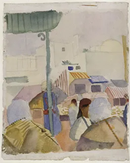 Macke Prints: Market in Tunis II, 1914. Artist: Macke, August (1887-1914)