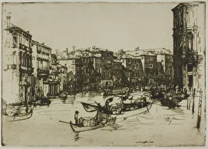 Canal Boat Prints: The Market, Venice, 1908. Creator: Donald Shaw MacLaughlan