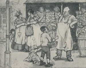 Londoners Then And Now Collection: Marketing in Suburbia, 1920. Artist: Doris Davis