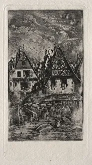 1822 1885 Prints: Marketplace with Parasols, 1866. Creator: Rodolphe Bresdin (French, 1822-1885)