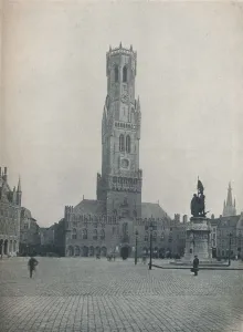 Sir Benjamin Prints: The Markt and the Belfry, Bruges, Belgium c1900 (1914-1915). Artist: John Benjamin Stone