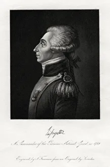 Du Motier Prints: Marquis de Lafayette, French military leader and statesman, 1845. Artist:s Freeman