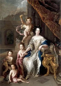 Marquise de Montespan (1640-1707) and her children. Artist: La Fosse, Charles Marquise de Montespan (1640-1707) and her children. Artist: La Fosse, Charles