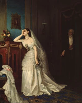 Sinful Gallery: After the marriage, 1874. Artist: Zhuravlev, Firs Sergeevich (1836-1901)