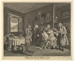 Arranged Marriage Gallery: Marriage A-la-Mode, Plate VI, April 1, 1745. Creator: Gérard Jean-Baptiste Scotin