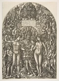 Cheering Gallery: The Marriage of Adam and Eve, from The Apocalypse, ca. 1540-55. Creator: Jean Duvet