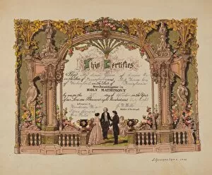 Bridegroom Gallery: Marriage Certificate, 1936. Creator: J. Howard Iams