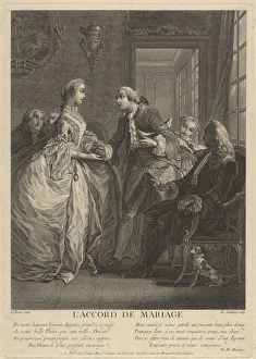 Betrothed Collection: Marriage contract, 18th century. Artist: Eisen, Charles (1720-1778)