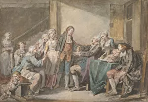 Negotiating Gallery: The Marriage Contract, ca. 1761. Creator: Jean-Baptiste Greuze