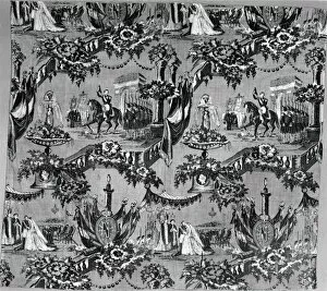 Garlands Collection: Marriage of Eugenie and Napoleon III (Furnishing Fabric), France, c. 1853/55. Creator: Unknown