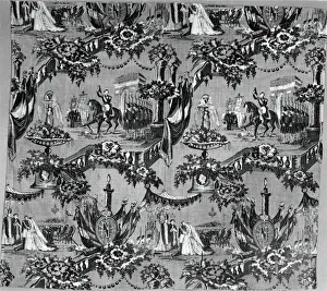 Bonaparte Napoleon Iii Collection: Marriage of Eugenie and Napoleon III (Furnishing Fabric), France, c. 1853/55. Creator: Unknown
