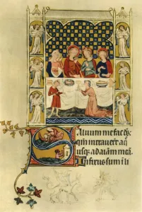 Latin Prints: The marriage feast at Cana, early 14th century, (1942). Creator: Unknown
