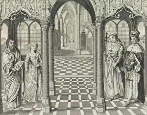 Chine Coll And Xe9 Prints: The Marriage of Henry the VIIth and Elizabeth of York