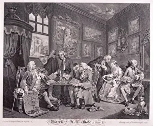 Family Tree Gallery: Marriage a la mode, 1745; plate I. Artist: Gerard Jean-Baptiste Scotin