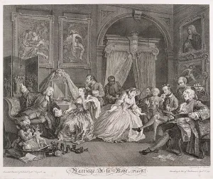 Hairdresser Prints: Marriage a la Mode, 1745; plate IV. Artist: Simon Francois Ravenet