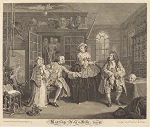 Printing Press Prints: Marriage a la Mode: pl. 3, 1745. Creator: Bernard Baron