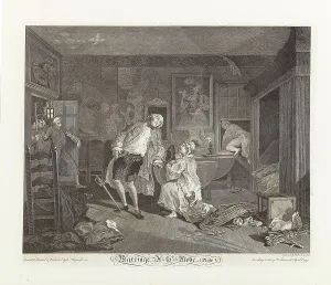 Matrimony Prints: Marriage a la Mode. Plate V: The Bagnio, 1745. Creator: Hogarth, William (1697-1764)