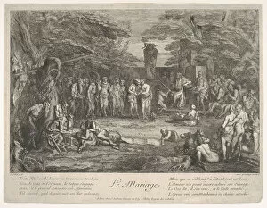 Betrothal Gallery: The Marriage (Le Mariage): in a forest, an old satyr marries the betrothed in cen... ca