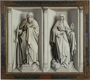Matrimony Gallery: The Marriage of Mary and Joseph. (Reverse). Artist: Campin, Robert (ca. 1375-1444)