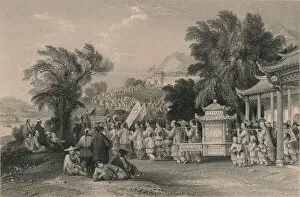 Allom Gallery: Marriage Procession at the Blue-cloud Creek, Chin-keang-foo, c1843-1858. Creator: Samuel Bradshaw
