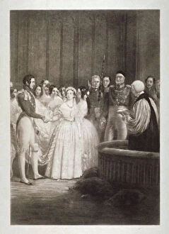 Chapel Royal Gallery: Marriage of Queen Victoria and Prince Albert, St Jamess Palace, Westminster, London, 1840