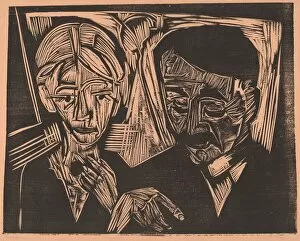 Die Brucke Gallery: The Married Couple Müller, 1919. Creator: Ernst Kirchner