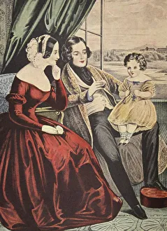 American School 19th Century Prints: Married, Currier & Ives, pub. 1845, (Colour Lithograph)