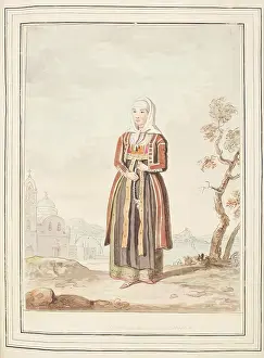 Locals Prints: Married Woman of Procida, leaf from A Collection of Dresses by David Allan Mostly from Nature