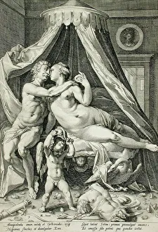 Mars Prints: Mars and Venus, c1590. Creator: Jacob Matham