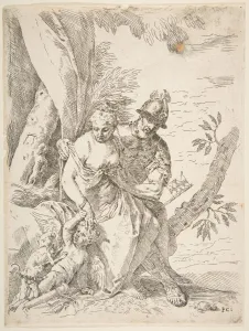 Mars, Venus, and Cupid, ca. 1637-1639. Creator: Simone Cantarini