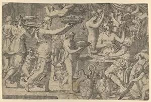 Service Gallery: Mars and Venus Served by Cupid and the Graces, 1545-50. Creator: Leon Davent