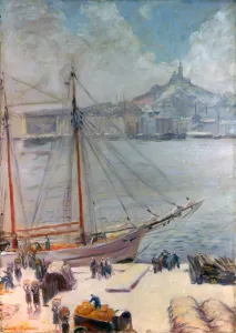 émile Bernard Prints: Marseille Quay, 1929. Artist: Emile Bernard