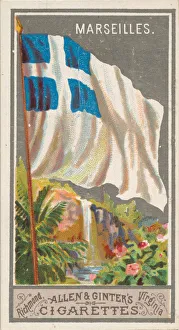 Marseilles Prints: Marseilles, from the City Flags series (N6) for Allen & Ginter Cigarettes Brands