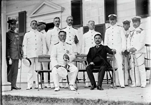 Glass Negatives Gmgpc Prints: Marshal-Admiral the Marquis Togo Heihachiro with US naval officers in Washington