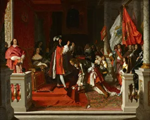 Marshal Berwick receiving from the King Philip V of Spain the Order of the Golden Fleece