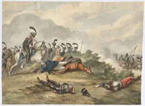 Troop Gallery: Marshal Blücher at the Battle of Ligny on 16 June 1815, 1818. Artist: Warren