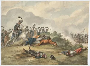 Third Coalition Prints: Marshal Blücher at the Battle of Ligny on 16 June 1815, 1818. Artist: Warren